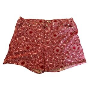Women's Westport Plus Size Red & White Bandana Print Shorts Size 16W